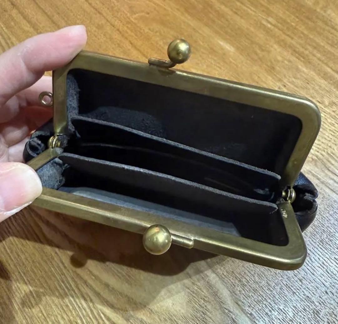 N25 がま口　財布　ブラック　黒