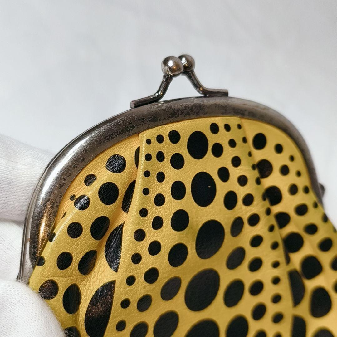 ​【入手困難】草間彌生　がま口　かぼちゃケース　黄色　本革　水玉模様