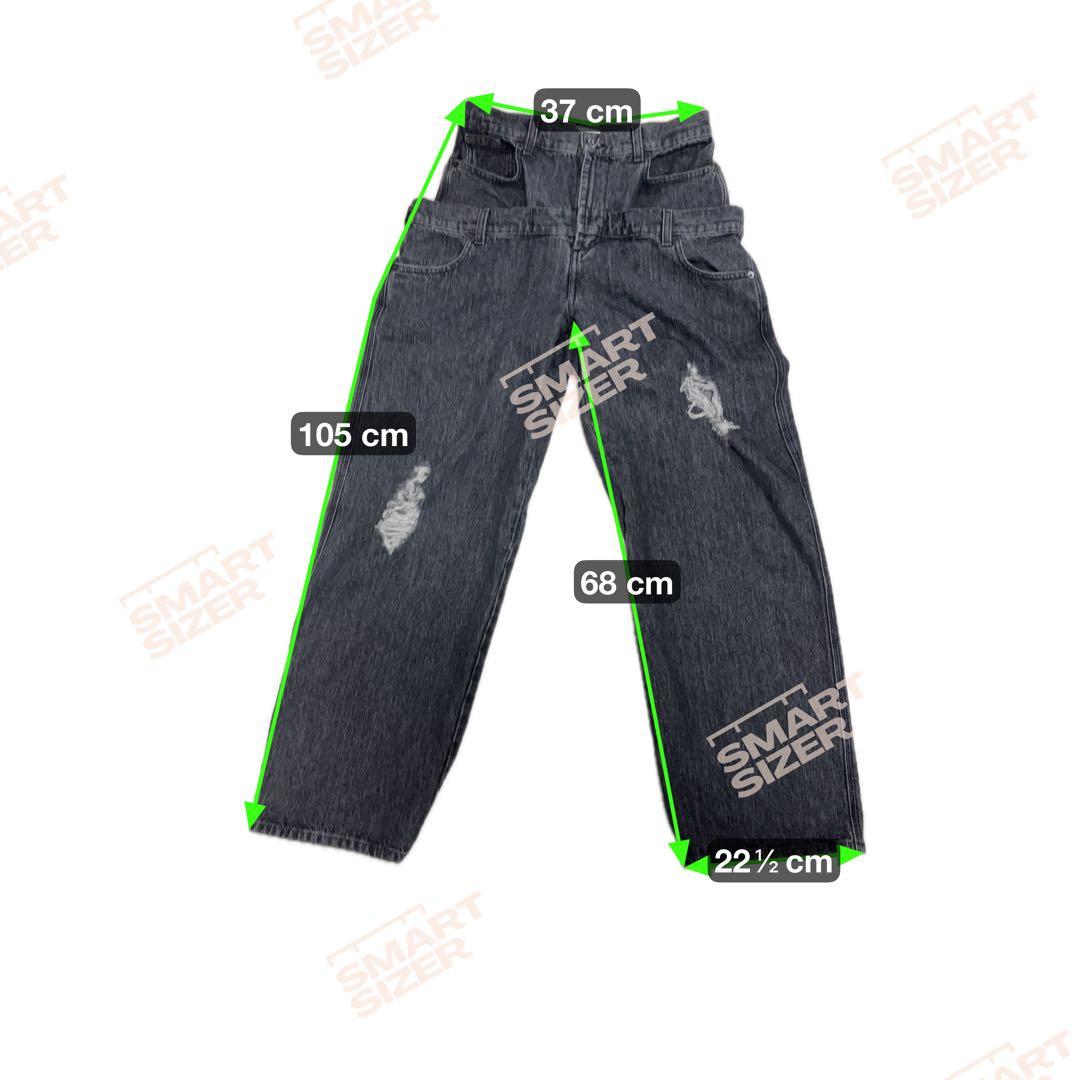 J.W.ANDERSON ダブルウエストデニムパンツ 28 ブラック