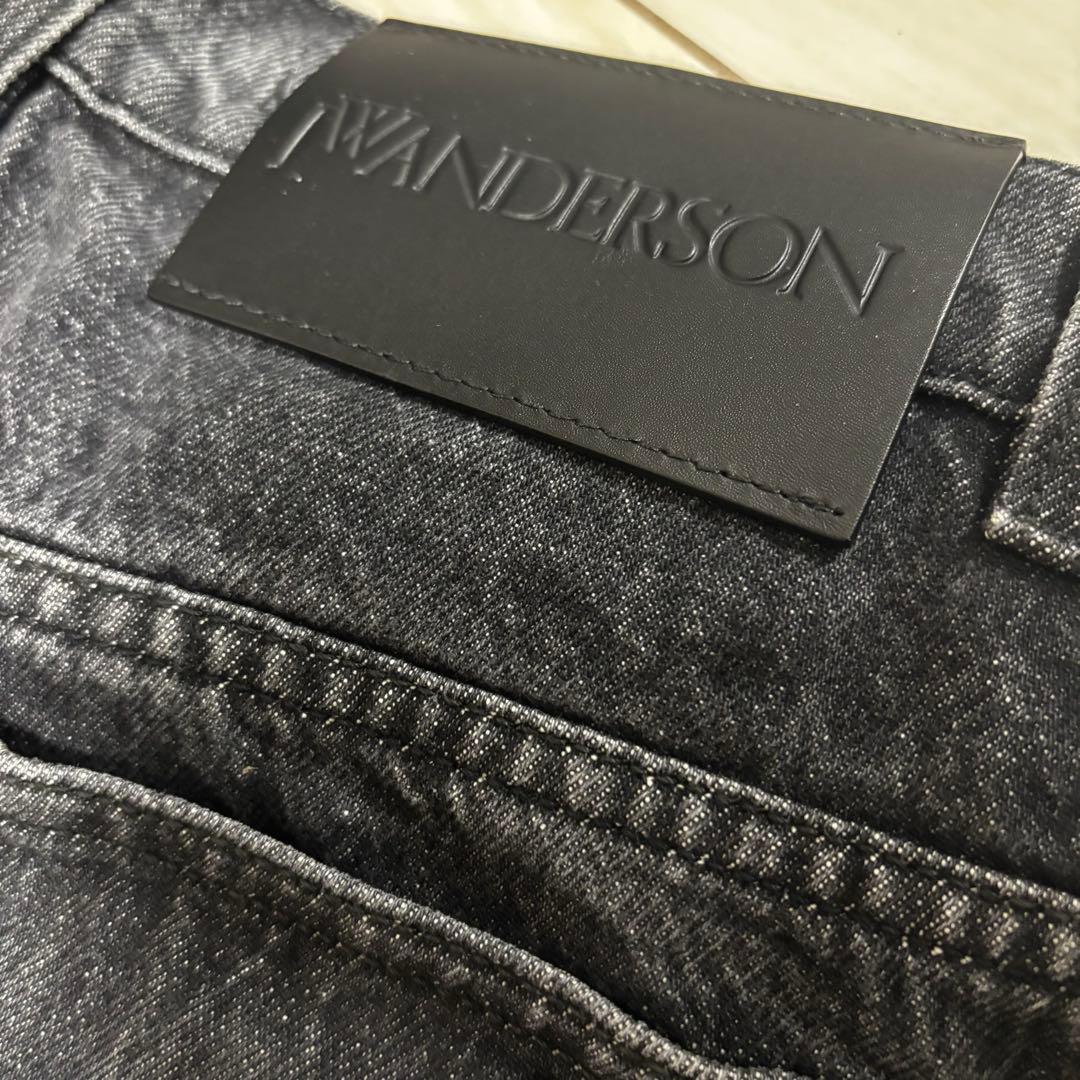 J.W.ANDERSON ダブルウエストデニムパンツ 28 ブラック