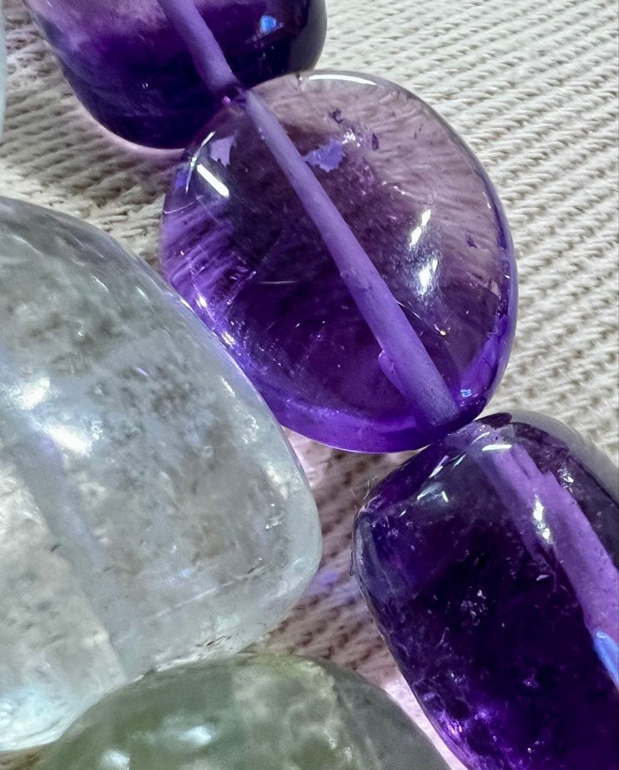 天然石　ネックレス5本セット　留め具（たまご刻・SV925）