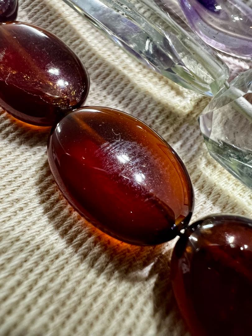 天然石　ネックレス5本セット　留め具（たまご刻・SV925）