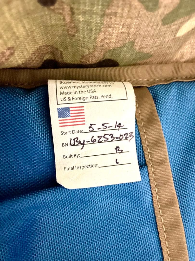 米国製 MYSTERY RANCH ブーティバック Lサイズ カモフラ