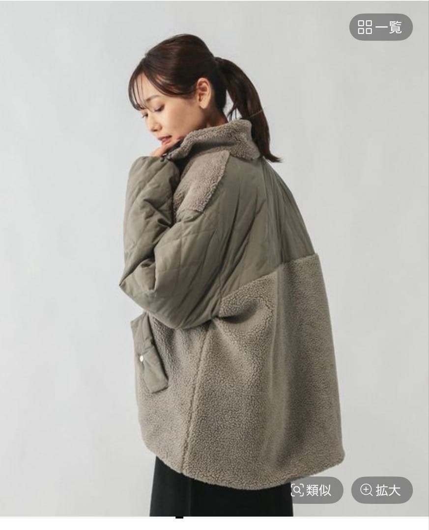 グローバルワーク　リバーシブルキルトブルゾン　モカLサイズ