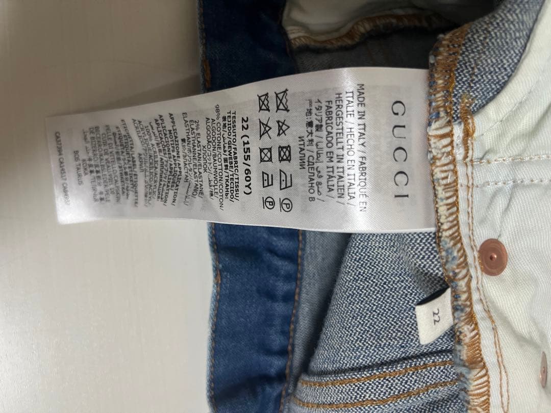 専用✳︎新品未使用限定GUCCIデニムショートパンツ22さくらんぼ