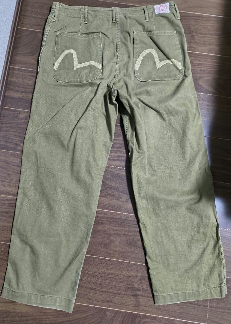 エヴィス チノパン ボタンフライ カーキ