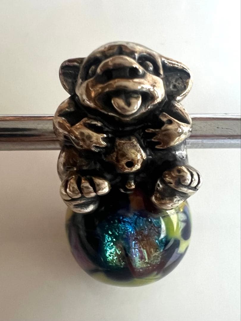 【美品・希少】トロールビーズ マーブル シルバー ミックスビーズ