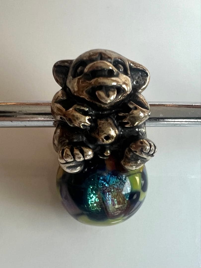 【美品・希少】トロールビーズ マーブル シルバー ミックスビーズ