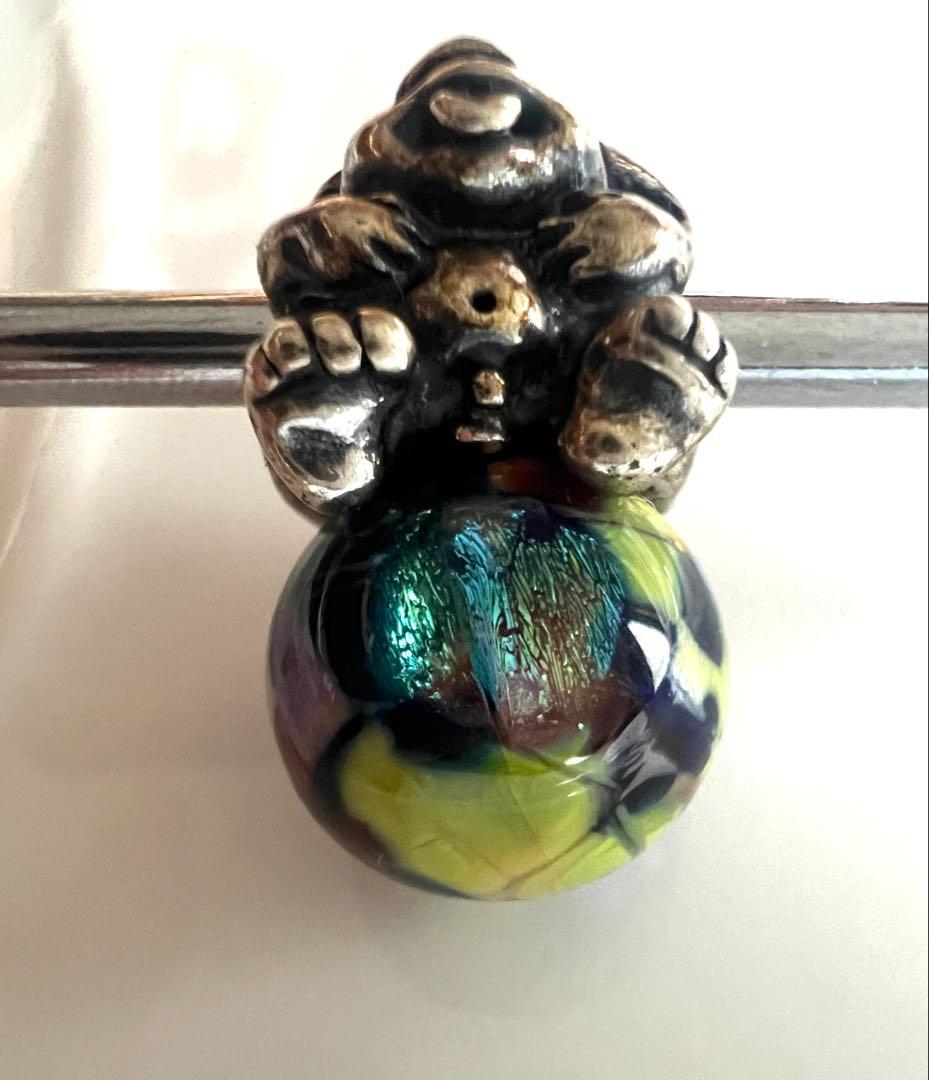 【美品・希少】トロールビーズ マーブル シルバー ミックスビーズ