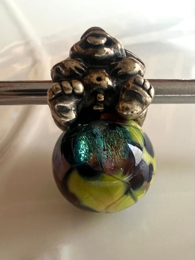 【美品・希少】トロールビーズ マーブル シルバー ミックスビーズ