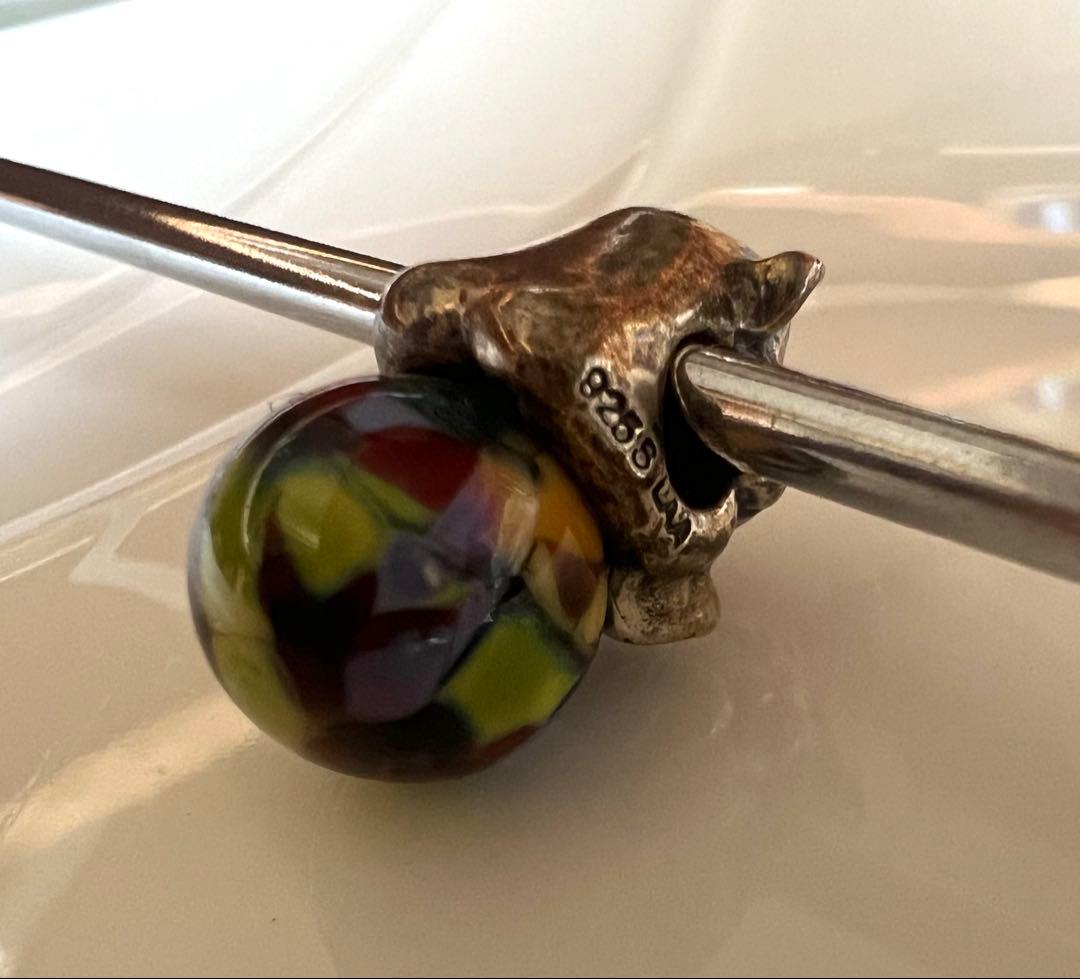 【美品・希少】トロールビーズ マーブル シルバー ミックスビーズ