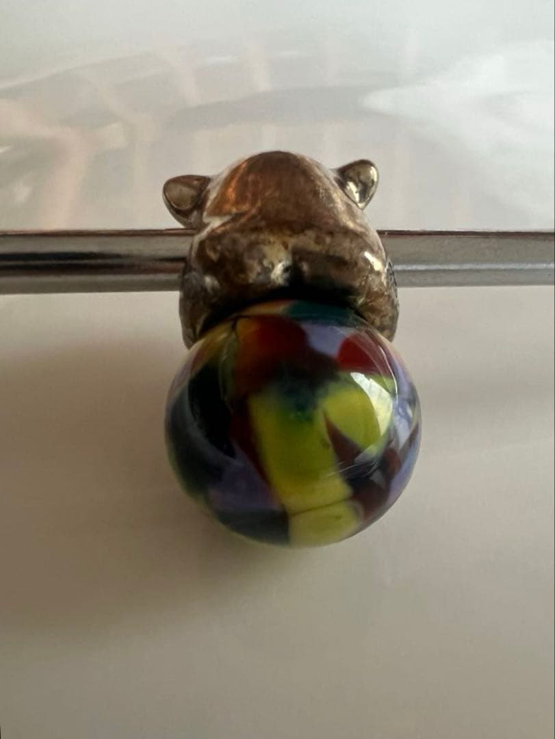 【美品・希少】トロールビーズ マーブル シルバー ミックスビーズ