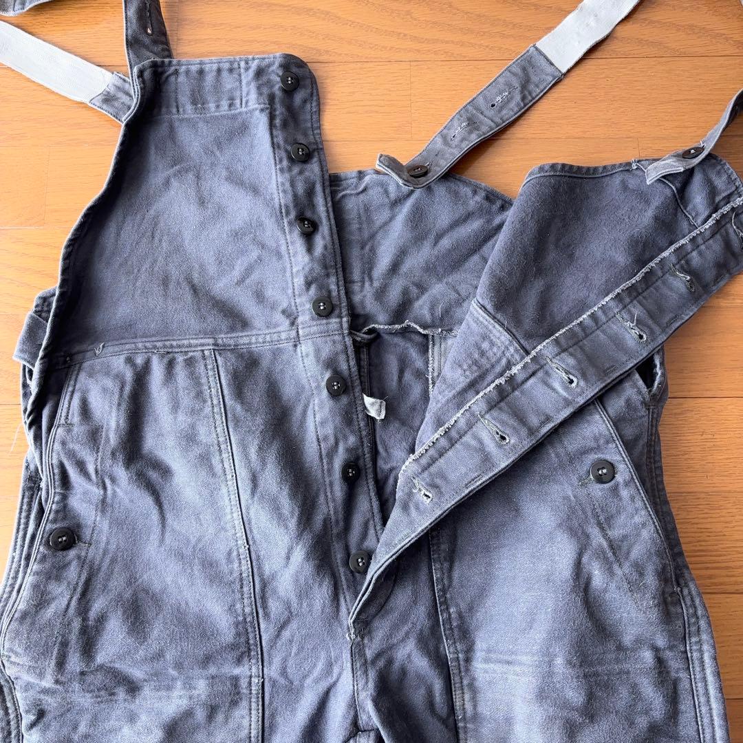 70s ドイツ軍 オーバーオール モールスキン ダブルニー ユーロワーク