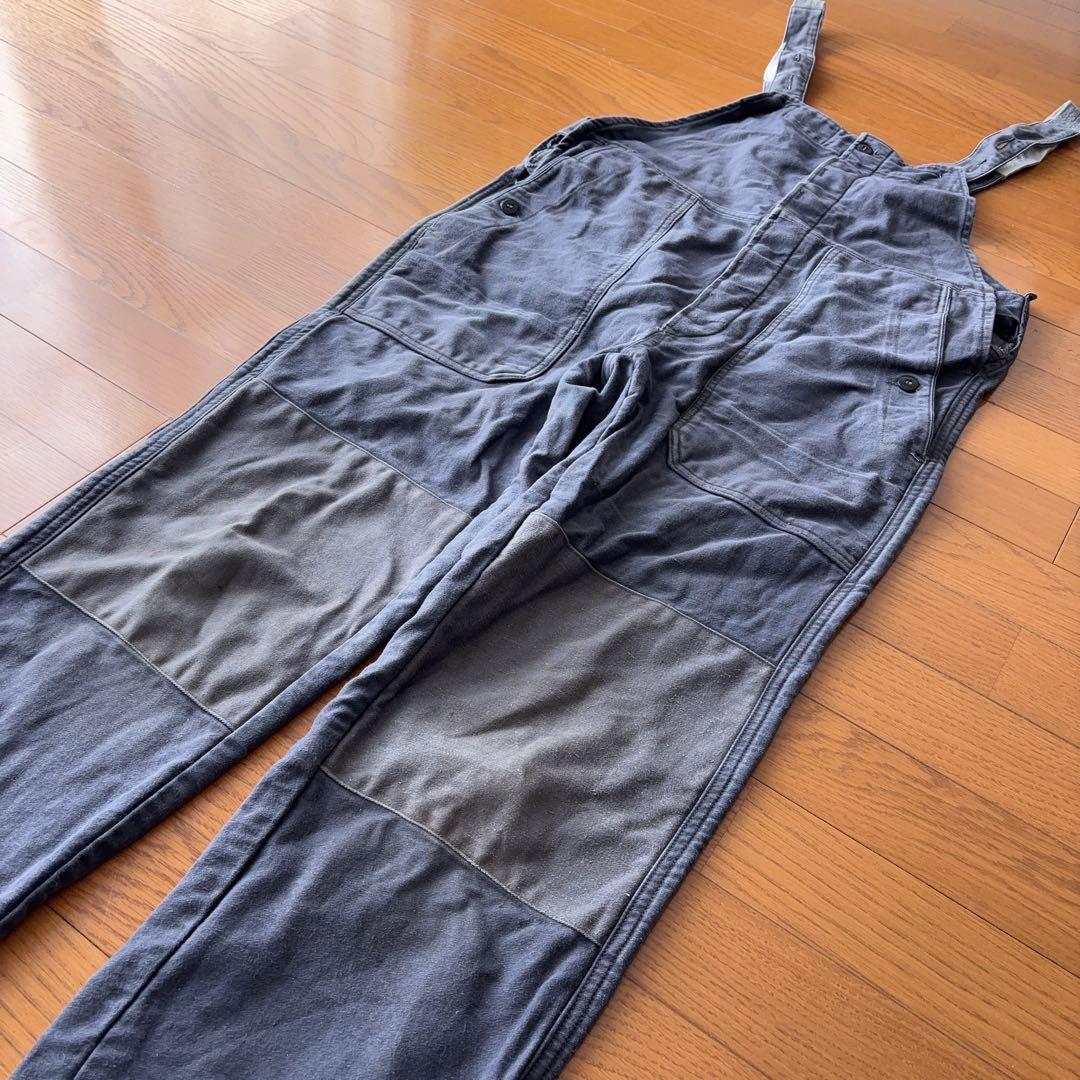 70s ドイツ軍 オーバーオール モールスキン ダブルニー ユーロワーク