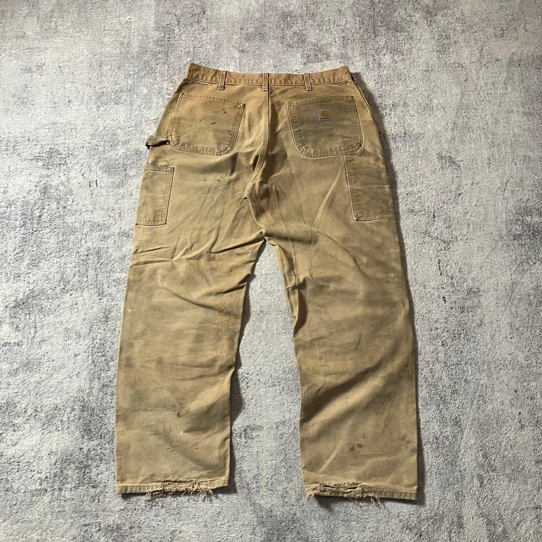 90sUSA製Carharttカーハートダブルニーペインターダックパンツベージュ