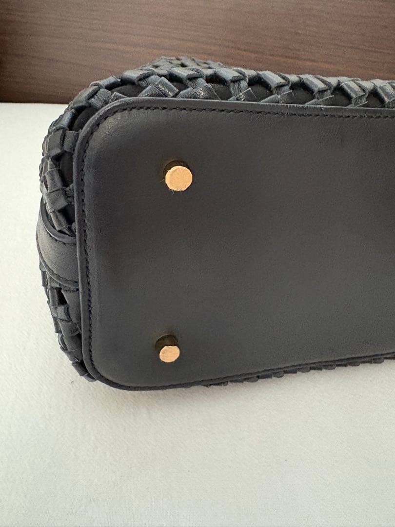 【ELLEME/エレメ】Woven Leather バッグ（BLACK）