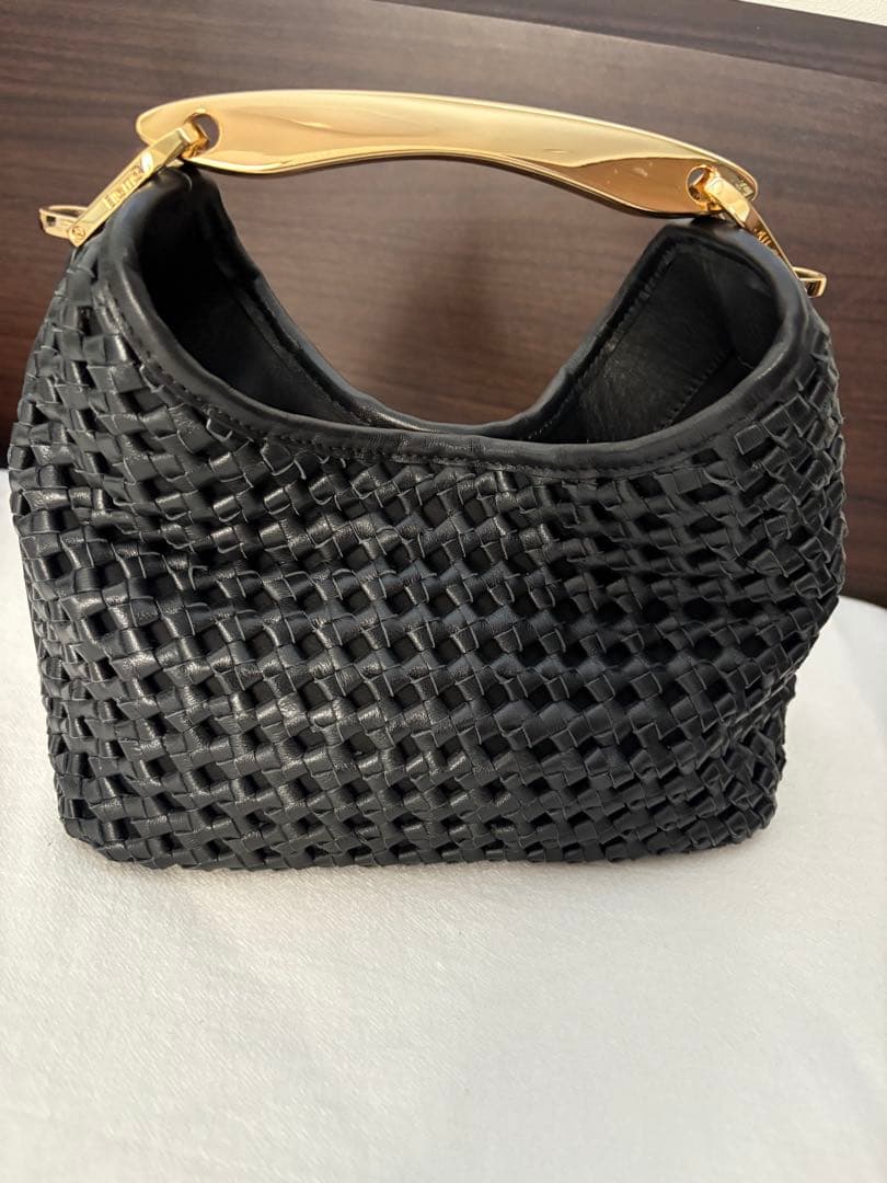 【ELLEME/エレメ】Woven Leather バッグ（BLACK）