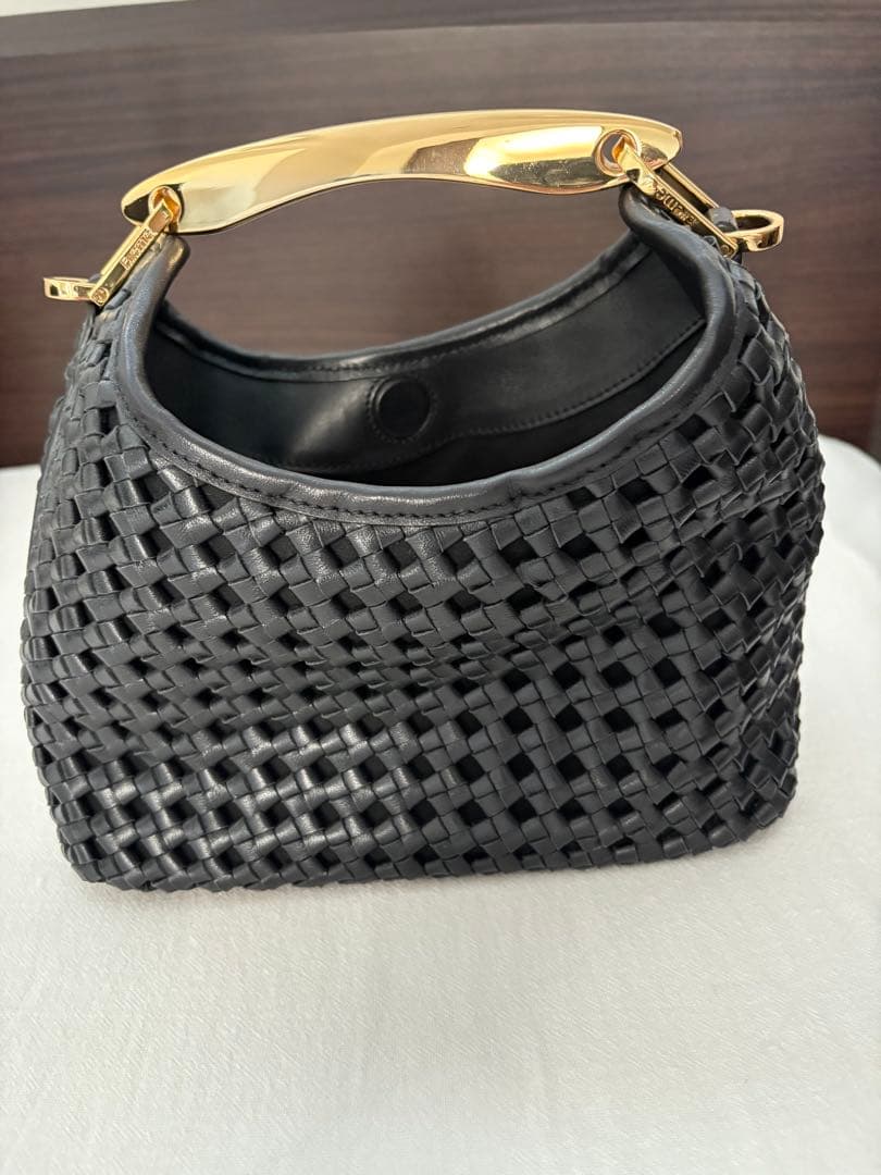 【ELLEME/エレメ】Woven Leather バッグ（BLACK）