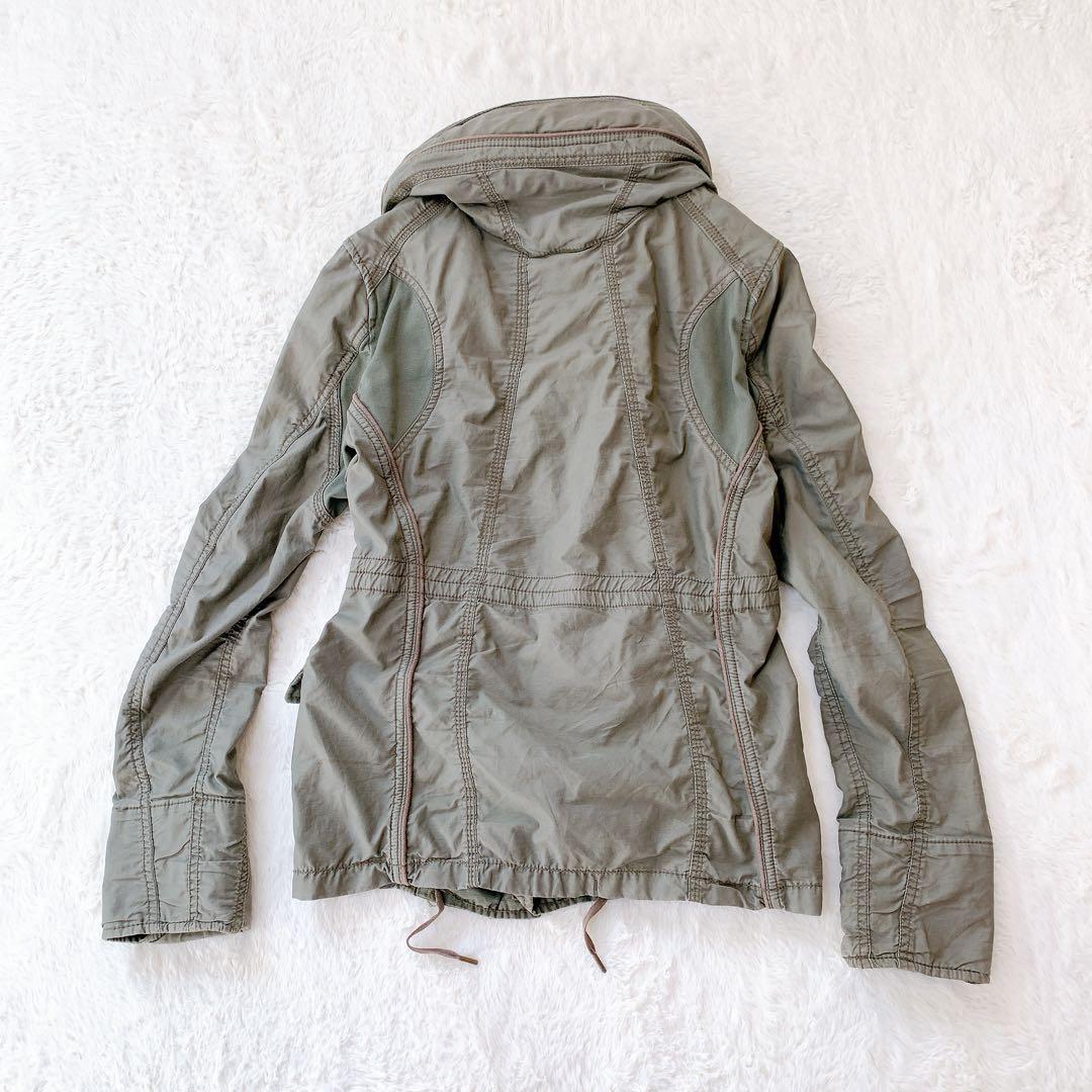 ゴア カーキミリタリージャケット フード収納 綿100% アウター 羽織 メンズ