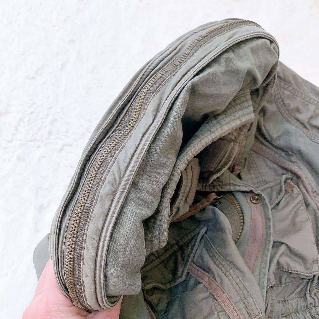 ゴア カーキミリタリージャケット フード収納 綿100% アウター 羽織 メンズ