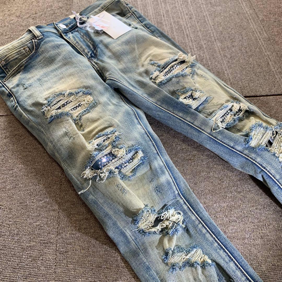 mnml ミニマル【新品未使用品】ラインストーンストレッチスキニーデニム 30