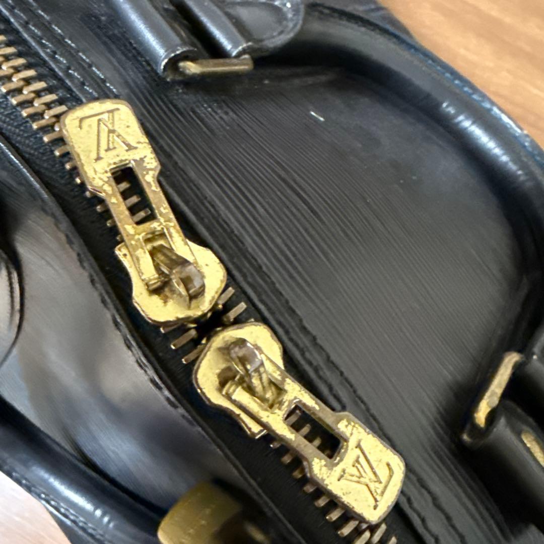 エピレザー ダブルジッパー ボストンバッグ ブラック