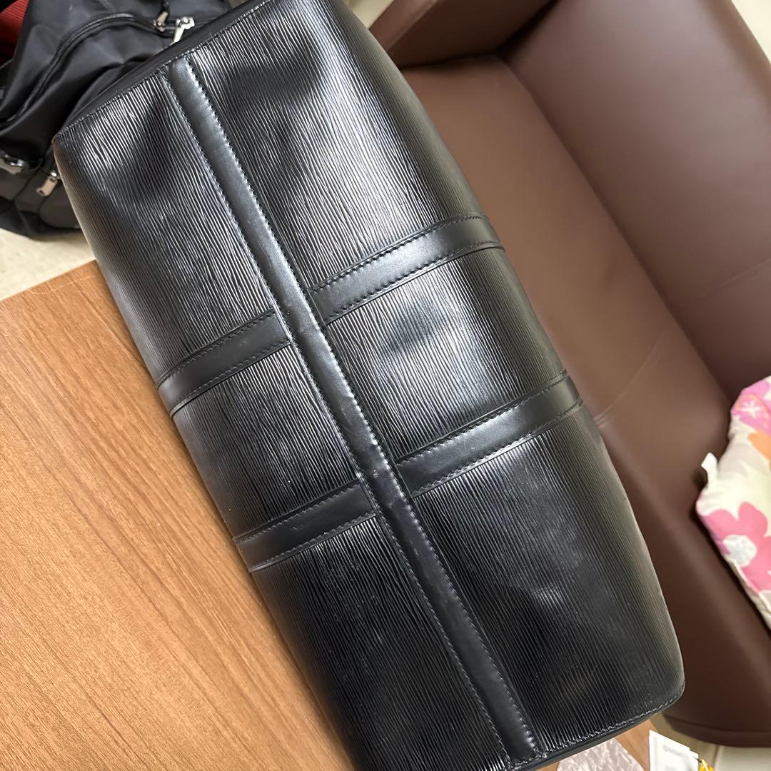 エピレザー ダブルジッパー ボストンバッグ ブラック