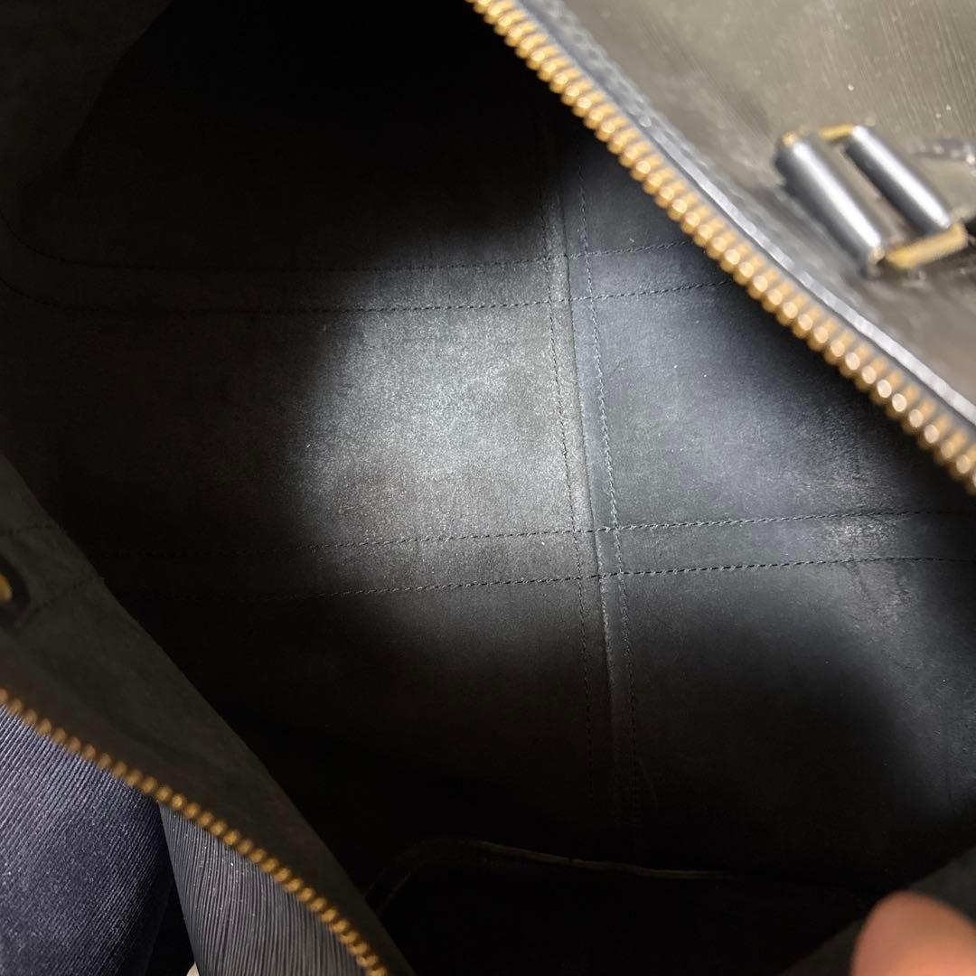 エピレザー ダブルジッパー ボストンバッグ ブラック