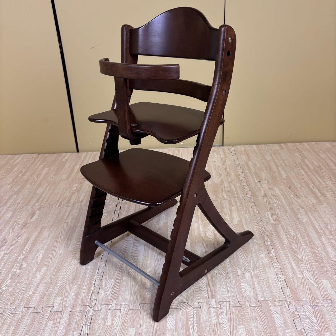 除菌清掃済☆綺麗☆　大和屋　すくすくチェアスリムプラス　ガード付　ダークブラウン