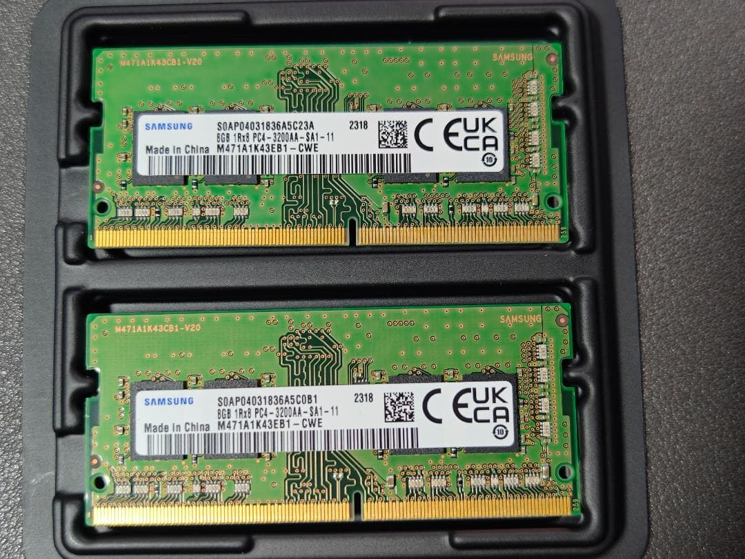(美品)Samsung DDR4-3200 8GB 2枚セット ノートPC用