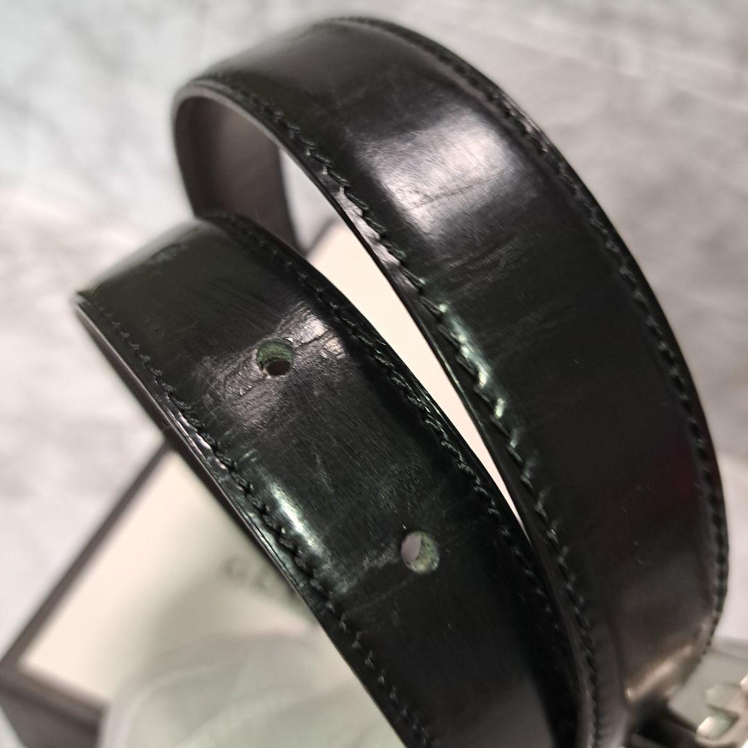 ✨美品✨GUCCI グッチ ベルト Gバックル シルバー金具 本革 ビジネス
