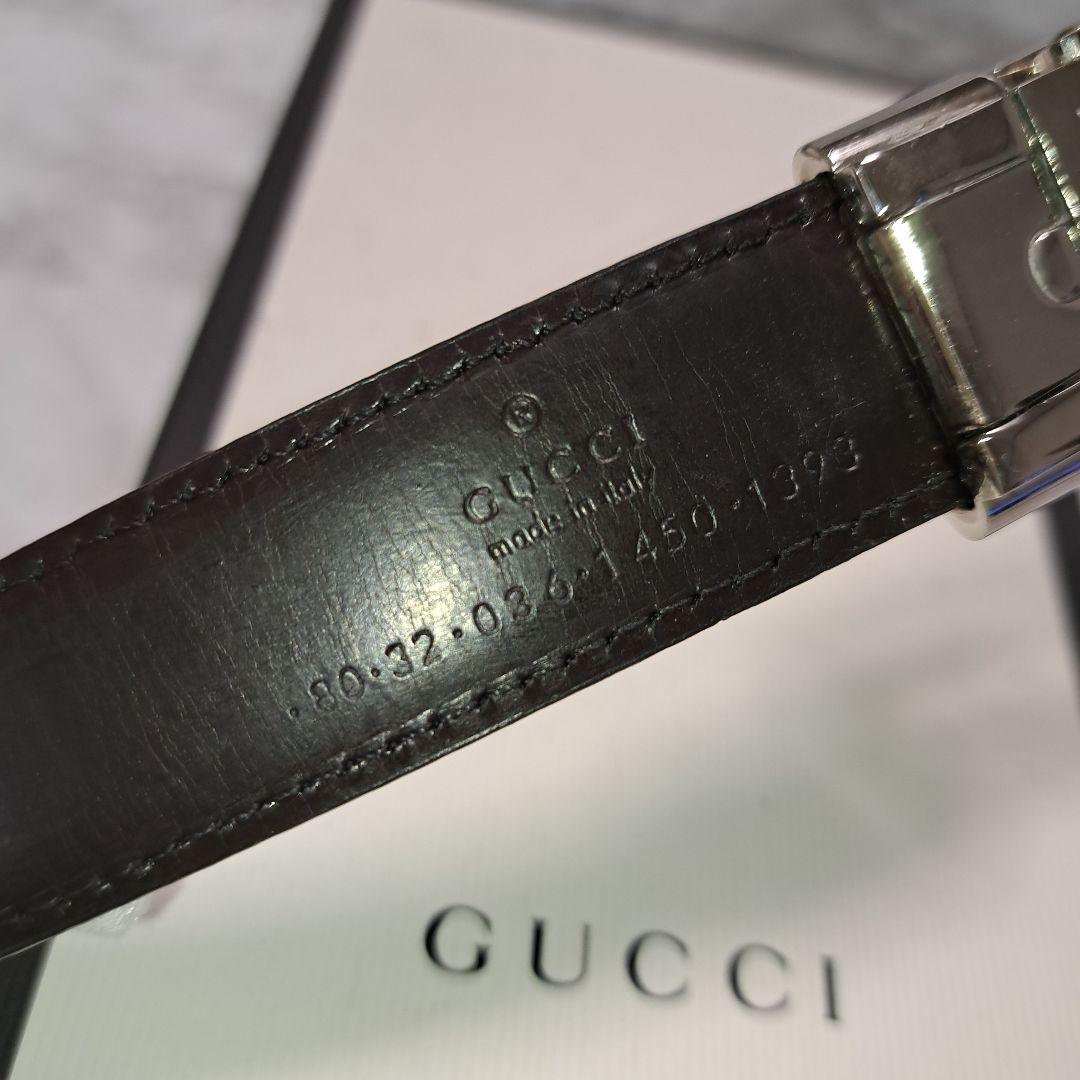 ✨美品✨GUCCI グッチ ベルト Gバックル シルバー金具 本革 ビジネス