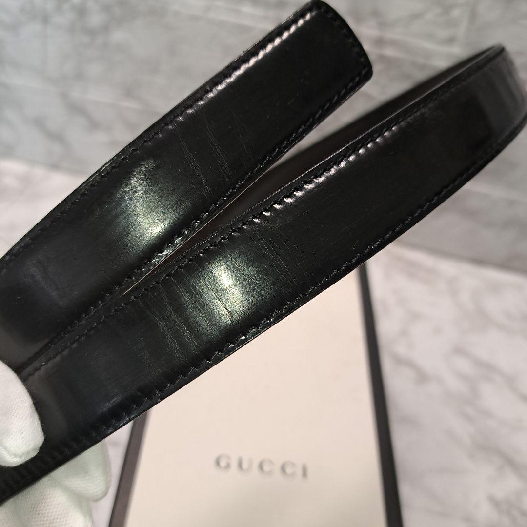 ✨美品✨GUCCI グッチ ベルト Gバックル シルバー金具 本革 ビジネス