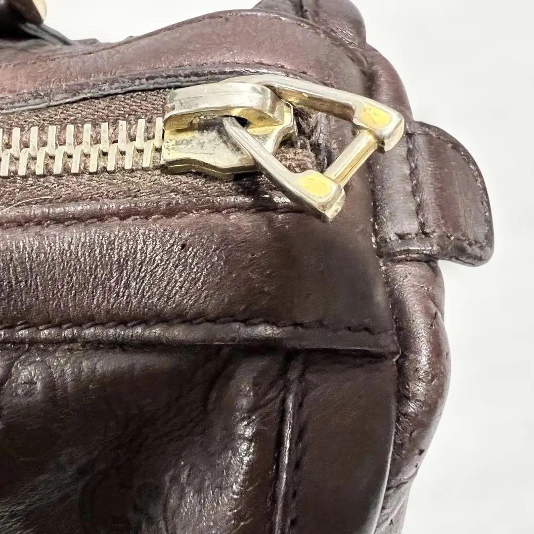 GUCCI ヴィンテージ GG型押し レザー ミニボストン