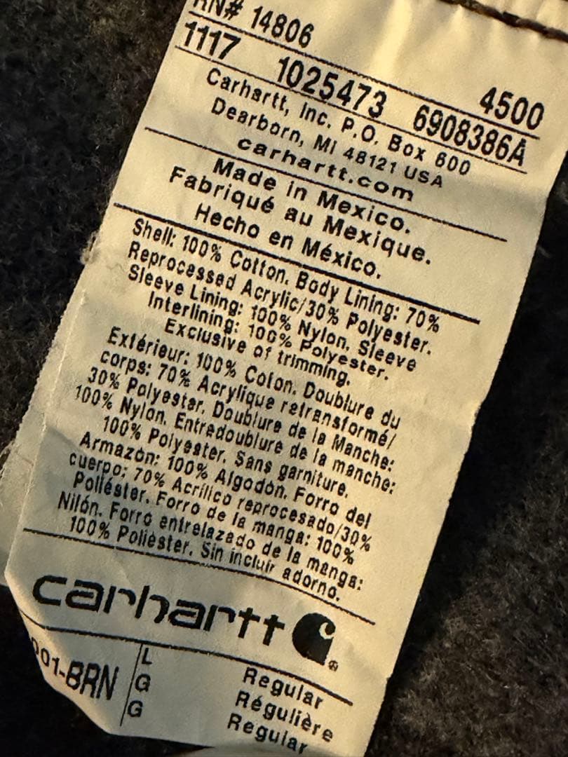 Carhartt ミシガンチョアコートブラウン