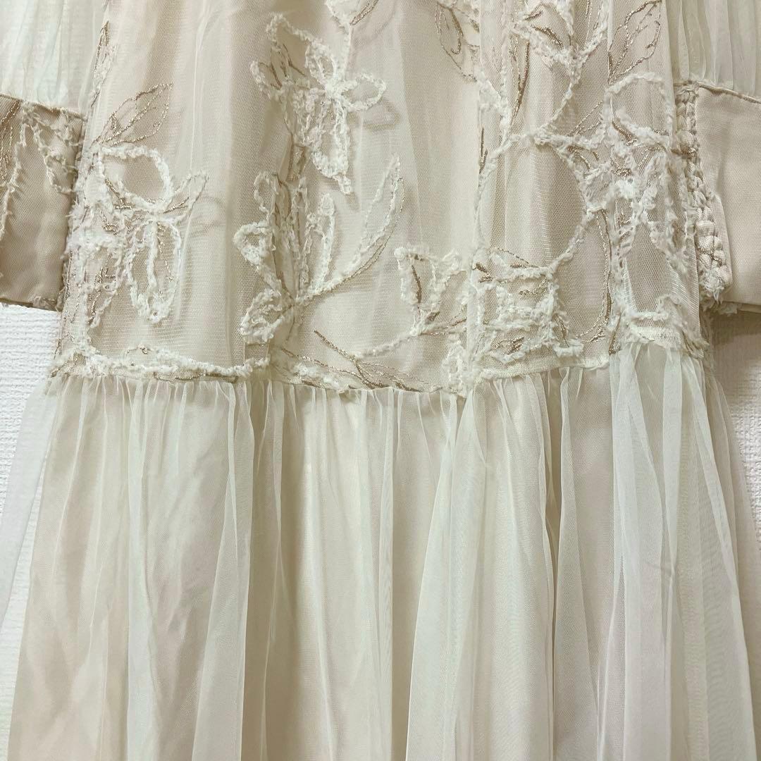 ドリードール　フェザーフラワーチュールドレス オケージョンドレス　エクリュ　M