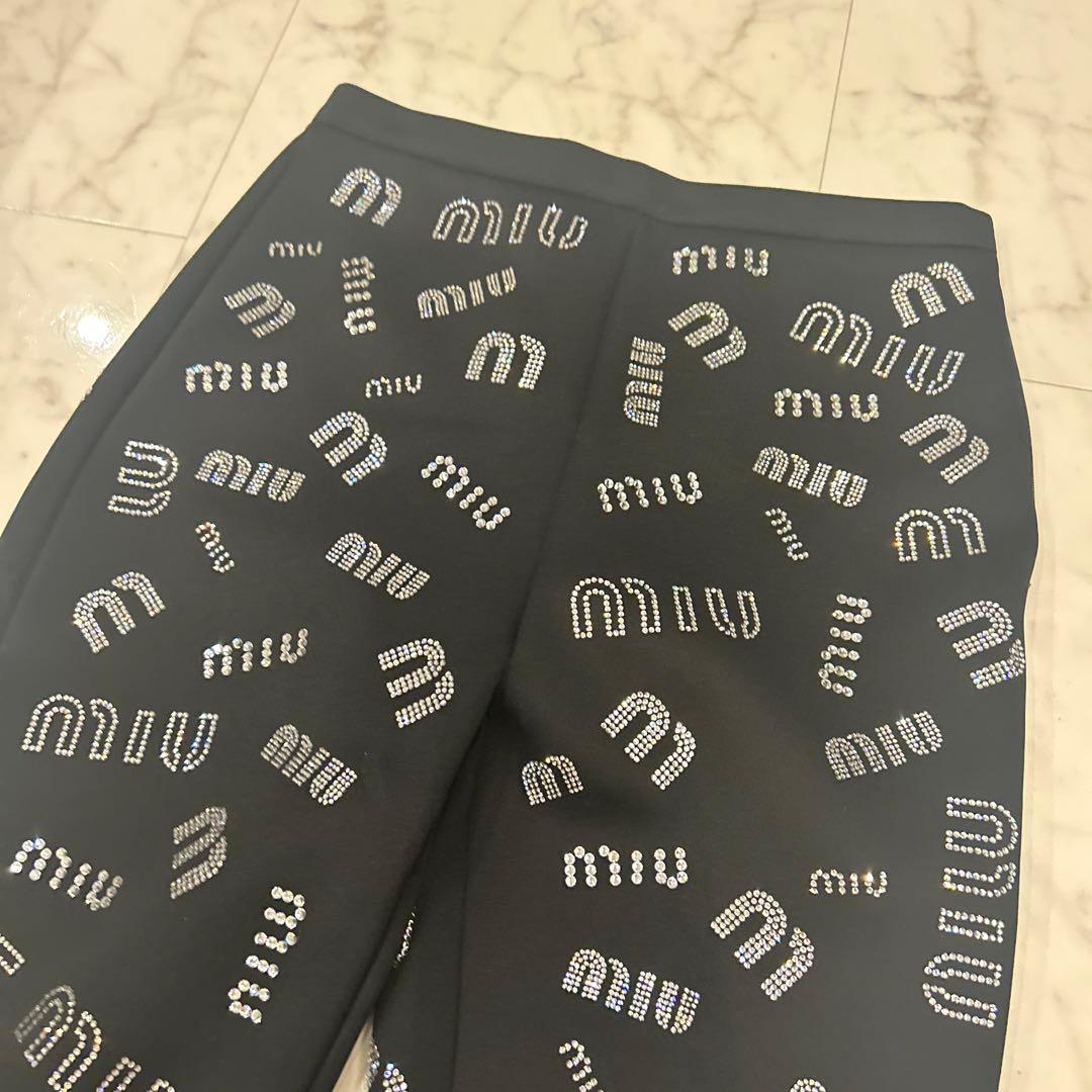 miu miu ロゴプリント スパッツ 38
