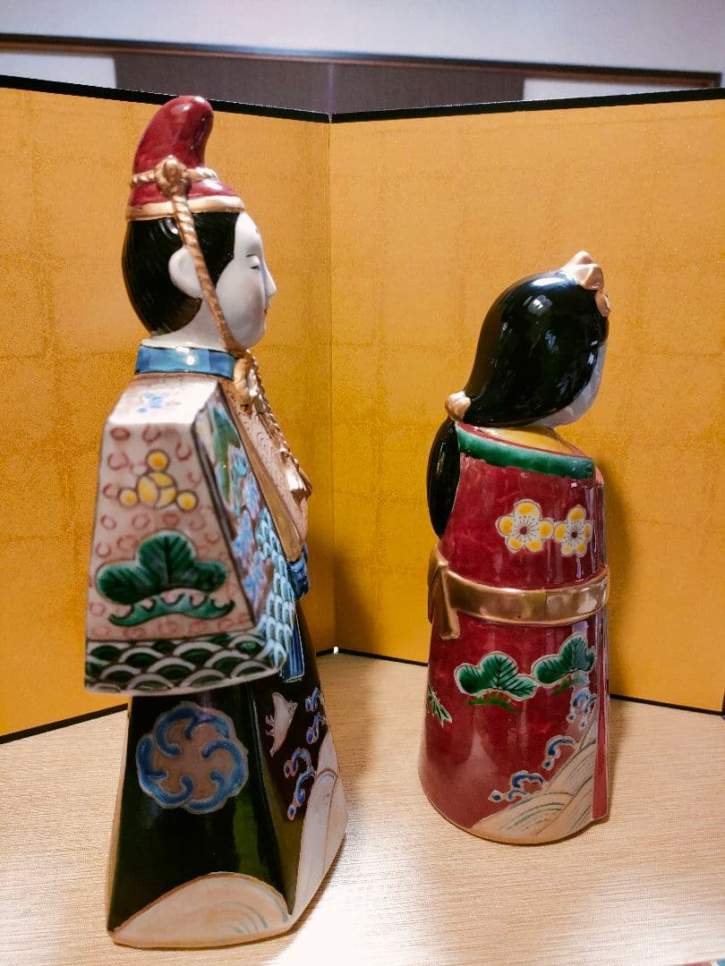 伝統的な雛人形 九谷焼　長峰　陶器製　8号　☆☆値下げ☆☆