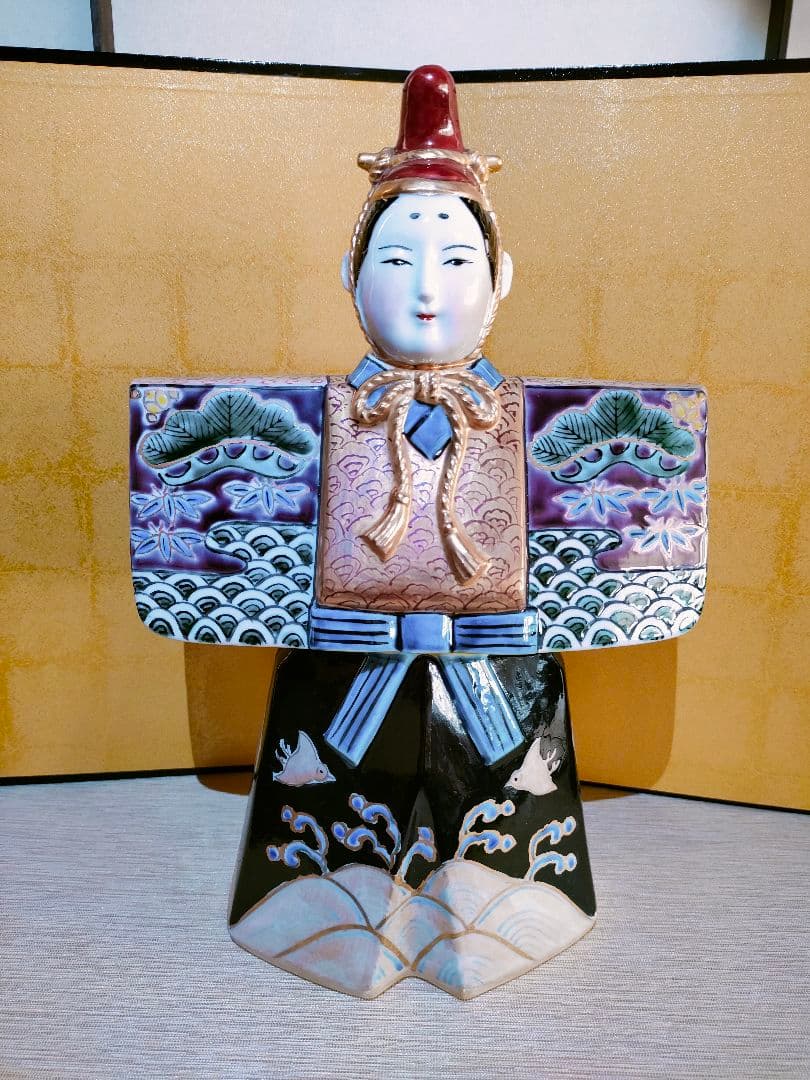 伝統的な雛人形 九谷焼　長峰　陶器製　8号　☆☆値下げ☆☆