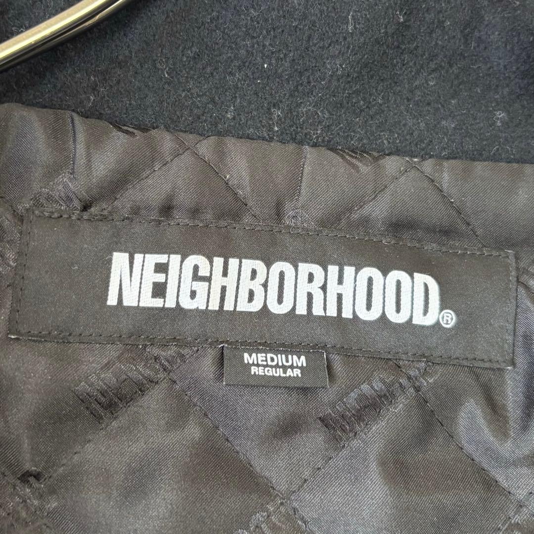 【美品/22AW】ネイバーフッド スタジャン JK.WO メルトンウール レザー