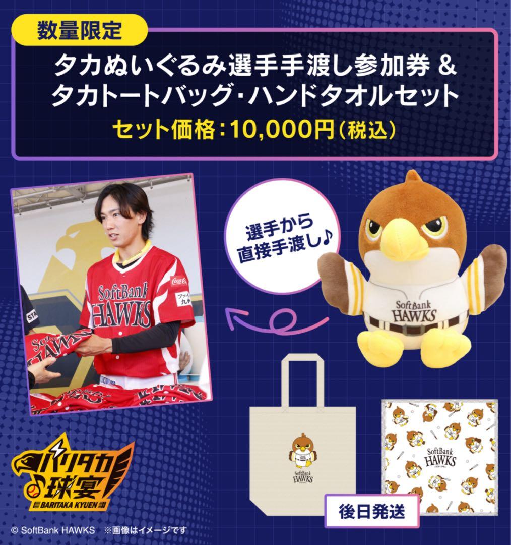 SoftBank Hawks 鷹ぬいぐるみトートバッグとタオル3点セット
