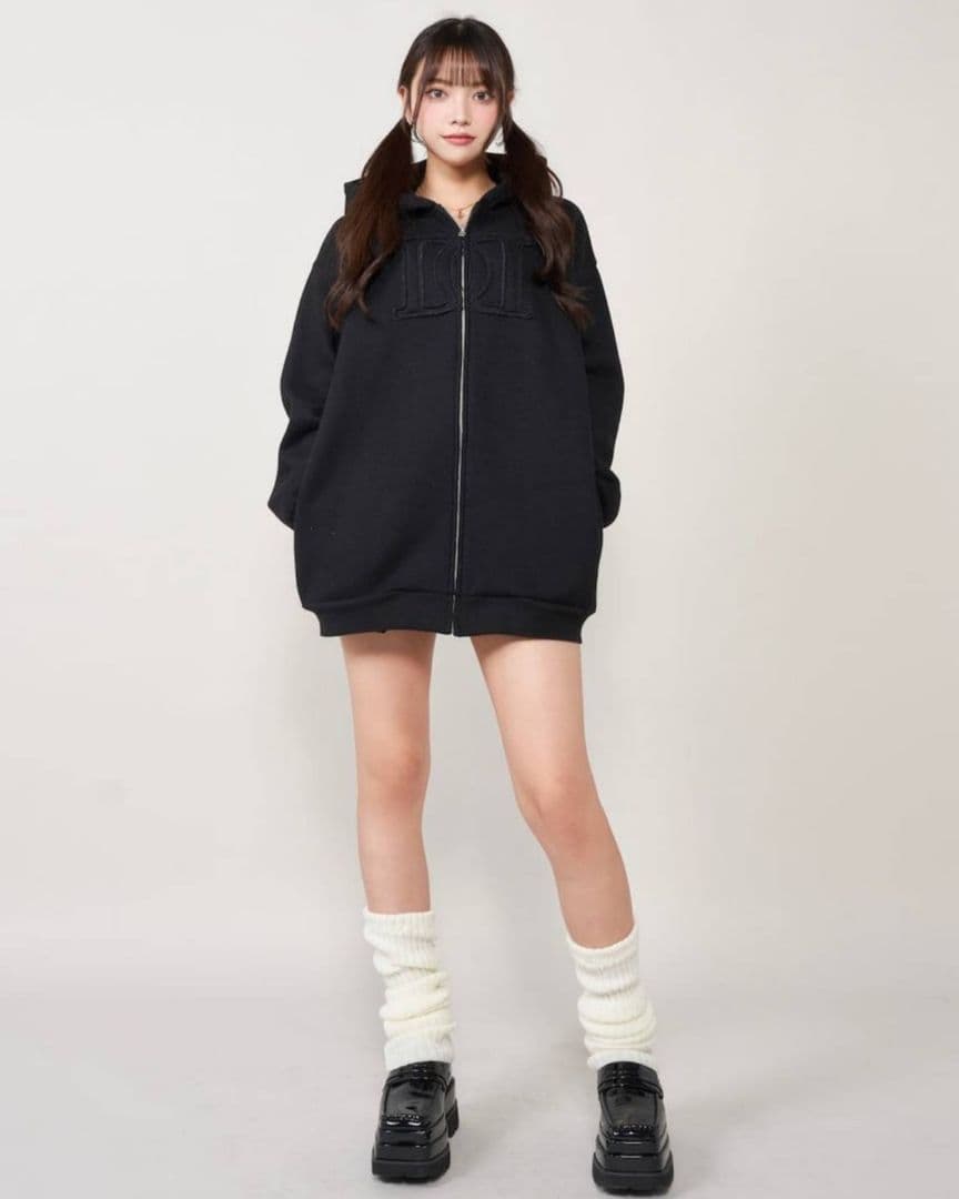 ダーリッチ アップリケDDロゴパーカー 黒 ☆