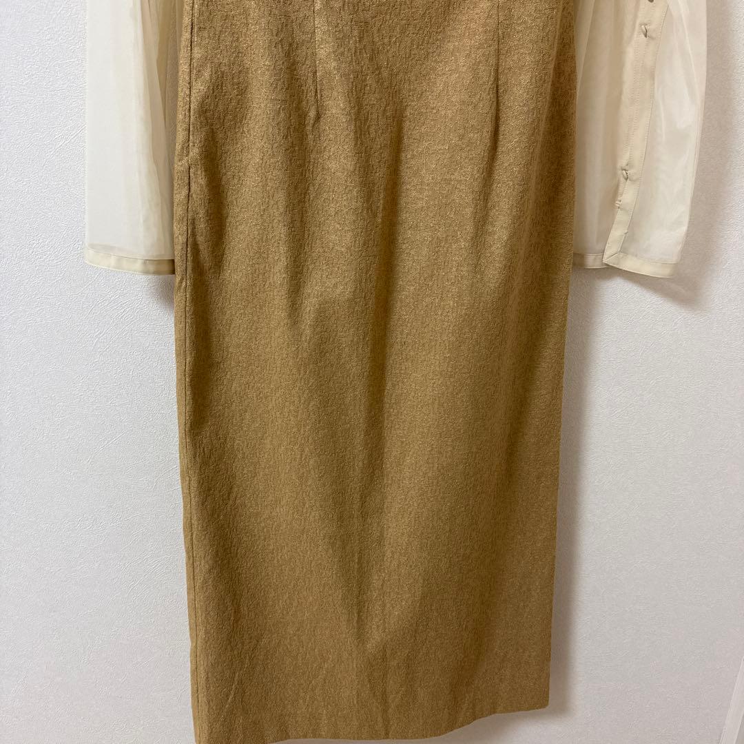 イエロードレス・ブラウスセット 結婚式参列1度着用 美品、ヨレなし、しっかり生地