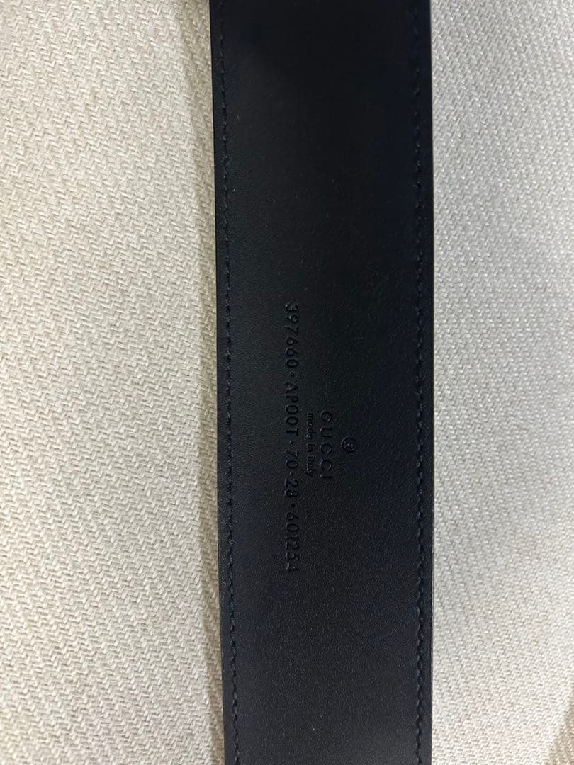 GUCCI ブラックレザー ダブルGロゴベルト サイズ70