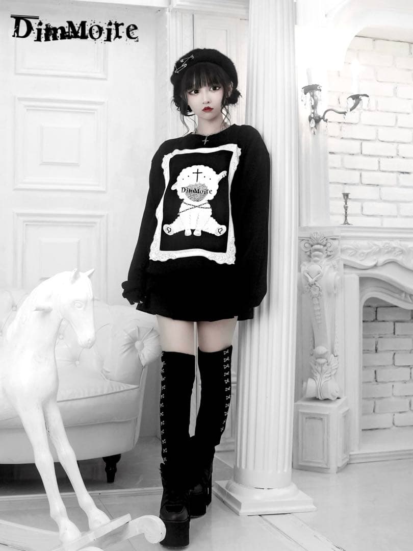 DimMoire❤︎羊ちゃんロンT❤︎ユニセックス❤︎ブラック