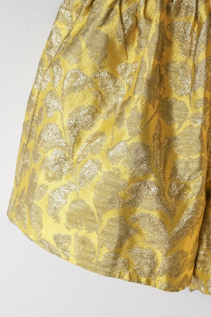 PRADA プラダ ゴールド 花柄 ジャガード ショート パンツ