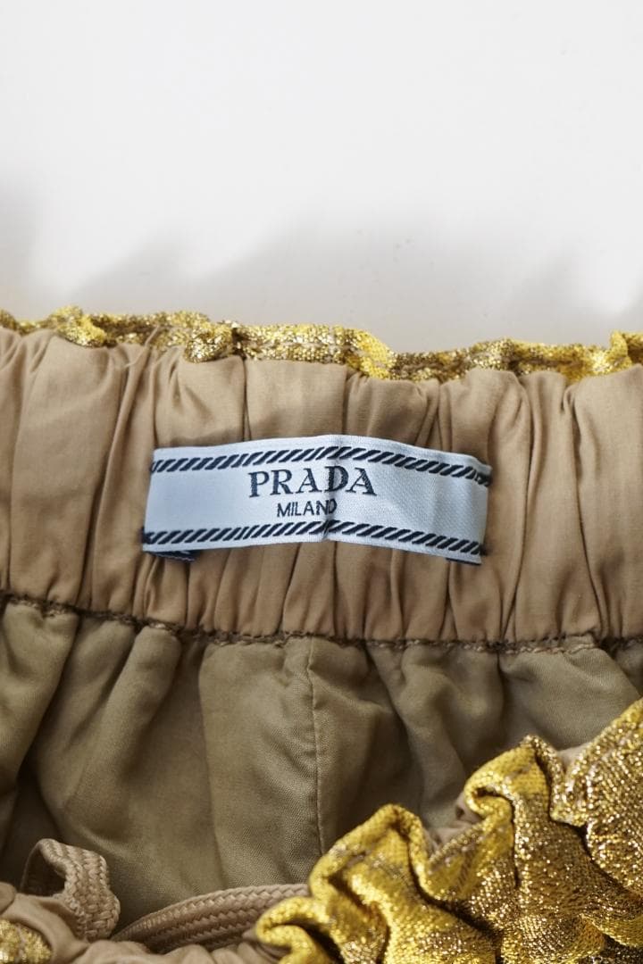 PRADA プラダ ゴールド 花柄 ジャガード ショート パンツ