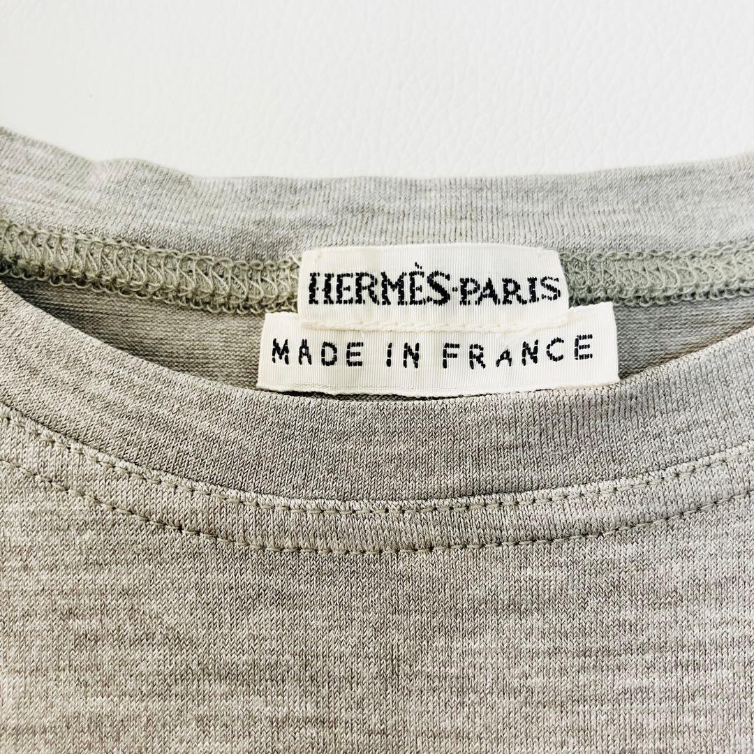 HERMES シルク　Tシャツ　マルジェラ期　34 グレー