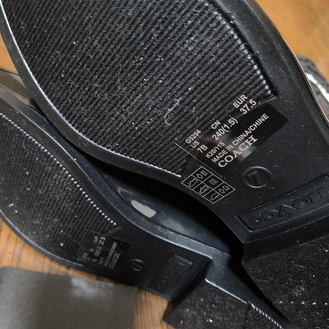 新品☆難あり COACH コーチ ブラック レインブーツ 長靴 レインシューズ