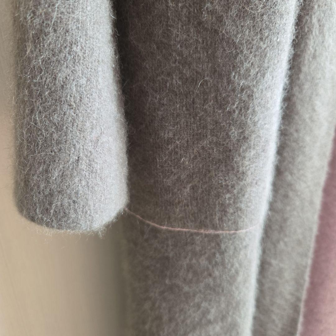 ランバンオンブルー　ロングカーディガン　ブラウン×ピンク美品